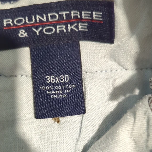 Roundtree & Yorke Light Blue Cotton Trousers - Picture 4 of 4